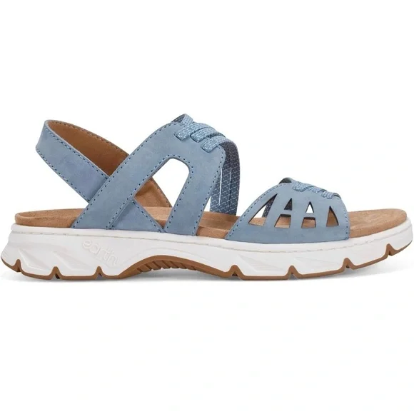 Earth Vernon Leather Blue Comfort Flat Sandals 7M Arch Support Shoe NWT & Box - Picture 6 of 15